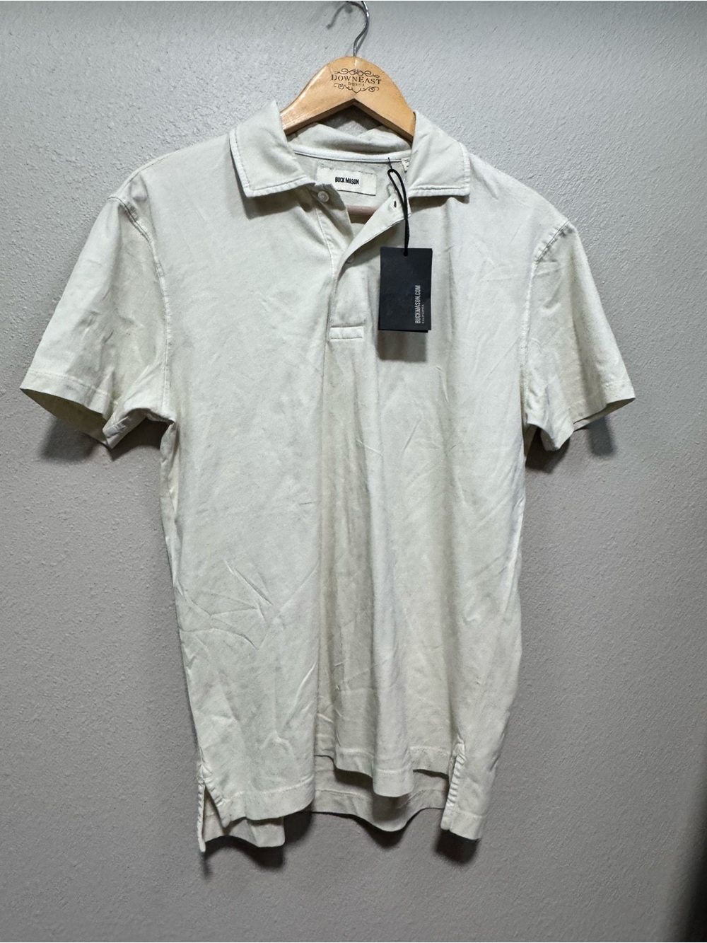 Buck Mason Men's Short Sleeve Polo in Cream